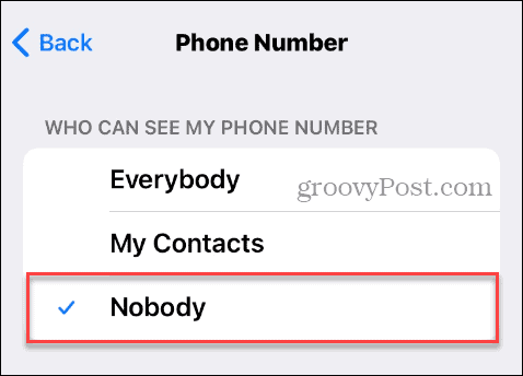 Kukaan ei näe puhelinnumeroa Telegramissa iPhonessa