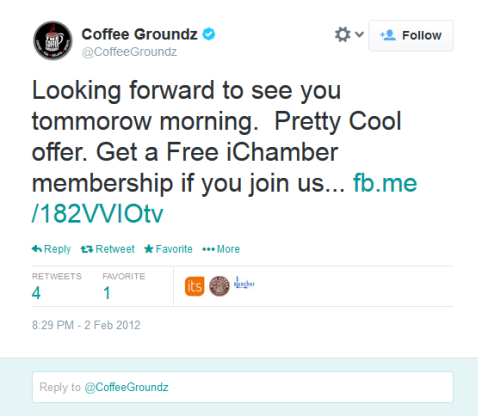 kahvi groundz tweet
