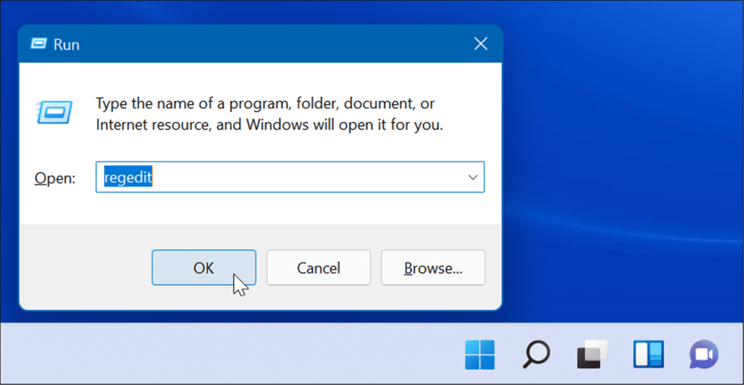 regedit Suorita Windows 11