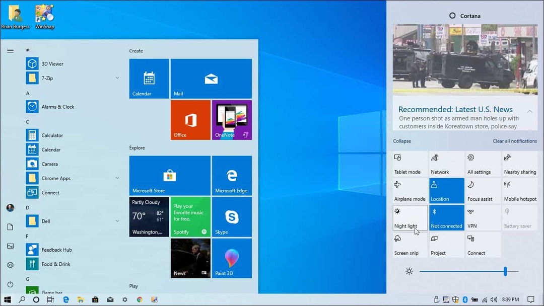 Koko kevyt teema Windows 10 1903, toukokuu 2019, päivitys