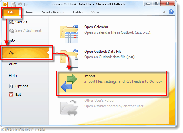 Yhteystietojen tuominen Outlook 2010: ään Gmailista, Hotmailista ja Yahoosta