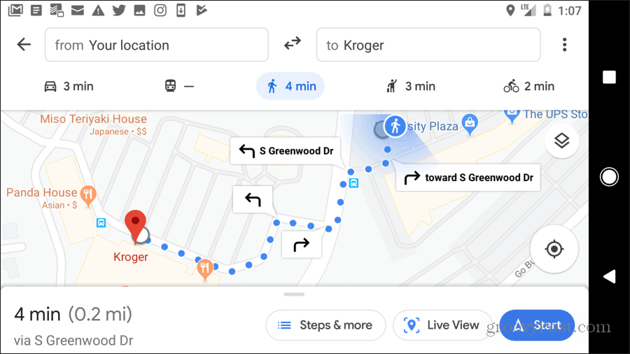 google maps kävelyohjeet
