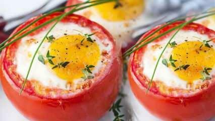 Kuinka tehdä munalla täytettyjä tomaatteja? Täytetyt tomaatit munalla aamiaiseksi