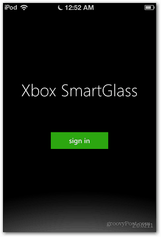 Xbox SmartGlass Kirjaudu sisään iOS