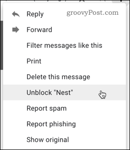 Poista käyttäjän estäminen Gmailissa