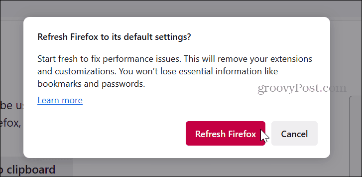 päivitä firefox-painike