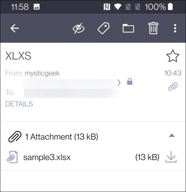 protonmail avaa xlsx-tiedostoja Androidissa