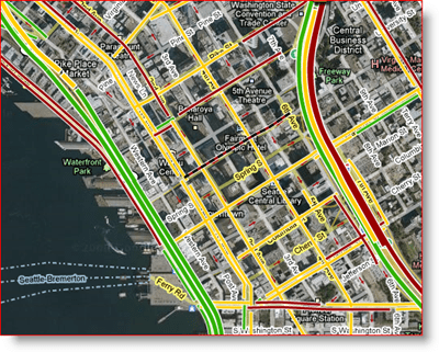Google Mapsin Live Arterial Map of Seattle