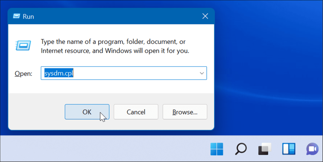 Suorita sysdm-cpl tehdä Windows 11 nopeammaksi vanhoilla laitteistoilla