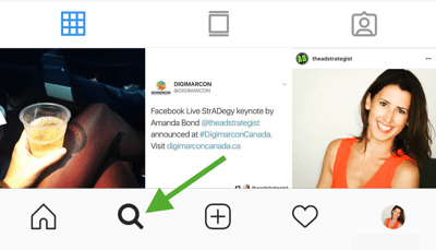 Kuinka kasvattaa Instagramiasi strategisesti seuraamalla, vaihe 8, etsi asiaankuuluvat hashtagit, käy Instagram Search & Explore -välilehdessä