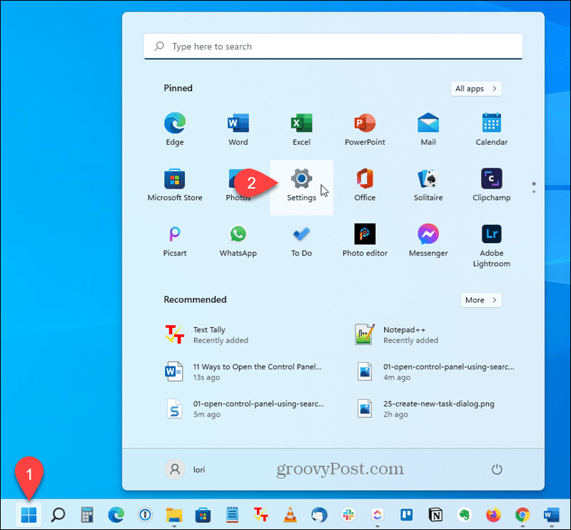Avaa Asetukset-sovellus Windows 11:ssä