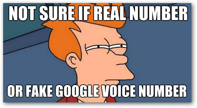 Etkö ole varma, onko oikea numero vai väärennetty google-ääninumero