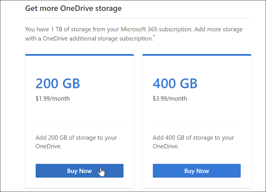 hanki lisää OneDrive-tallennustilaa