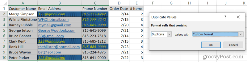 Mukautetut alustetut kopiot Excelissä