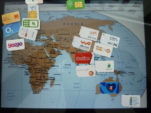 SIM-korttien maailmankartta