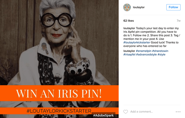 Instagram-hashtag-kilpailussa pyydä käyttäjiä lähettämään valokuva yhdessä kampanjasi hashtagin kanssa.