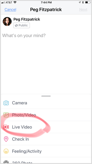 Facebook Creator -sovellus aloittaa live-videon
