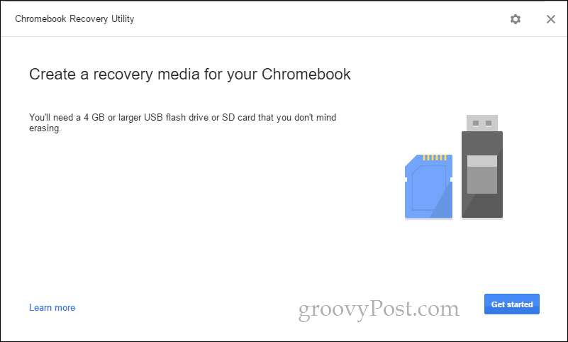chromebook-palautusapuohjelma aloita