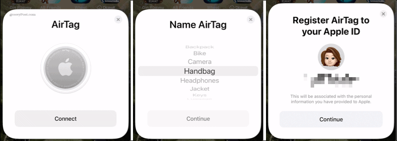 Yhdistä AirTag iPhoneen