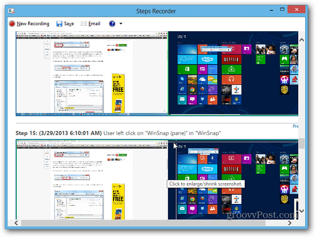 Käytä Steps Recorder -sovellusta Windows 8.1: ssä PC-ongelmien vianmääritykseen