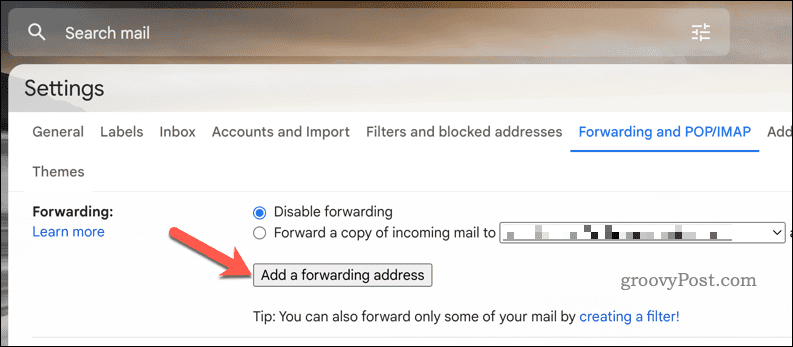 Lisää Gmail-soitonsiirtoosoite