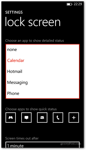 Windows Phone 8 mukauttaa lukitusnäytön sovelluksen yksityiskohtaista tilaa