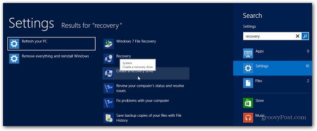 Kuinka luoda Windows 8 Recovery Flash -asema