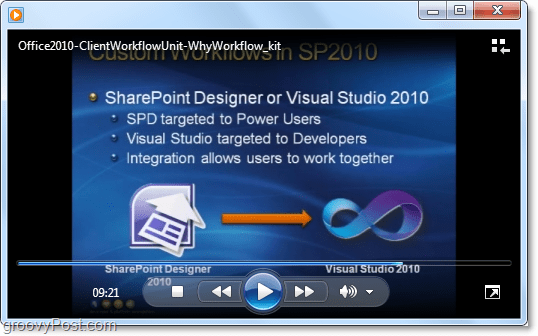 ClientWorkFlow-opetusvideo Microsoft Office / sharepoint 2010 -kehityksestä