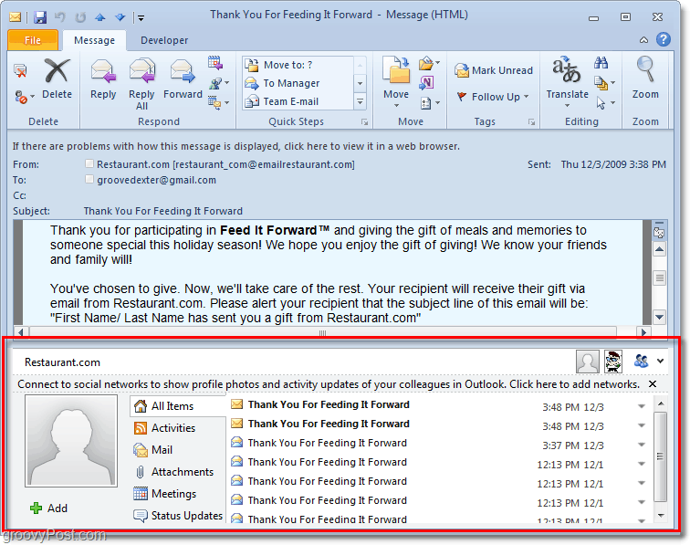 Ihmisruudun poistaminen käytöstä Outlook 2010: ssä