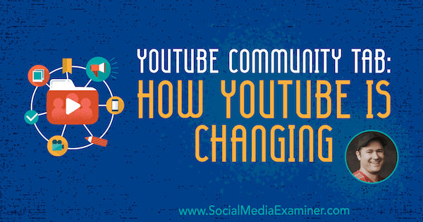 YouTube-yhteisön välilehti: Kuinka YouTube muuttuu, sisältää Tim Schmoyerin oivalluksia sosiaalisen median markkinointipodcastissa.