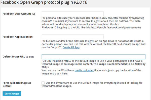 WP Facebook Open Graph Protocol -laajennus lisää oikeat tunnisteet ja arvot blogiisi jakamisen lisäämiseksi.
