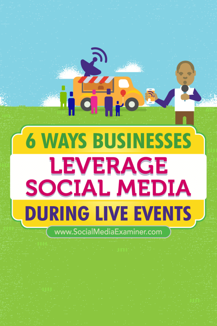 Vinkkejä kuuteen tapaan, joilla yritys on käyttänyt sosiaalista mediaa yhteydenpitoon live-tapahtumien aikana.