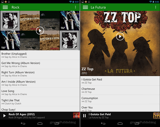 Xbox-musiikki Androidilla
