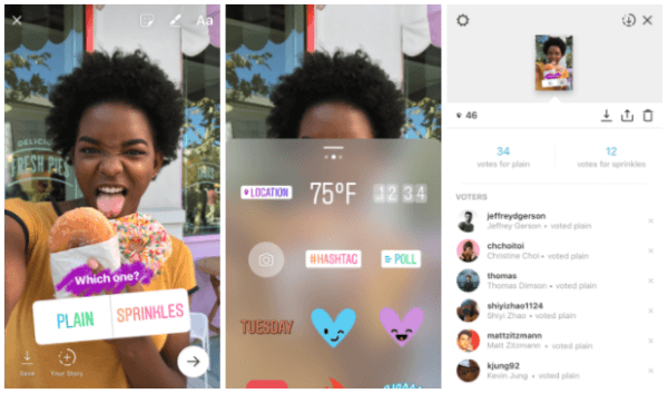 Instagram esitteli uuden interaktiivisen kyselytarran, jonka avulla käyttäjät voivat esittää kysymyksen ja nähdä ystävien ja seuraajien tulokset, kun he äänestävät reaaliajassa. 
