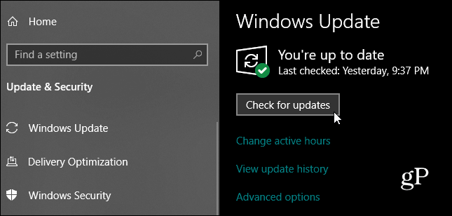 Windows 10 Tarkista päivitykset