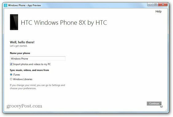 Windows Phone 8 Windows Phone -sovellus työpöydän etunimi puhelimeen päättää, mitä synkronoida