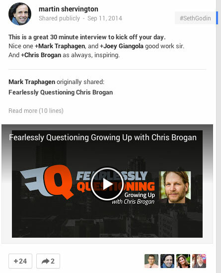 Chris Broganin mainostaminen google +: ssa
