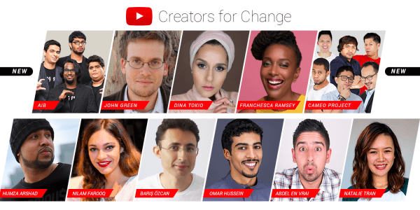 YouTube esittelee uusia Creators for Change-lähettiläitä ja resursseja.
