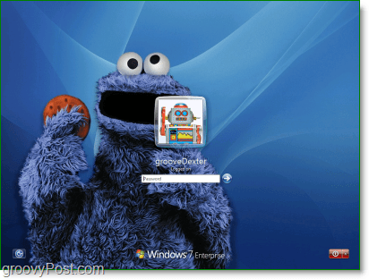 Windows 7 suosikki seesamikatuki Cookie Monster -taustani kanssa