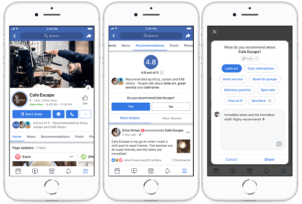 Facebook suunnitteli alustallaan yli 80 miljoonan yrityksen sivut, jotta ihmisten olisi helpompi olla vuorovaikutuksessa paikallisten yritysten kanssa ja löytää eniten tarvitsemansa.