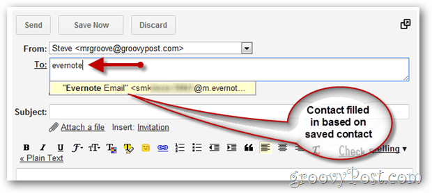 Kuinka käyttää sähköpostia sähköpostin lähettämiseen Evernote-muistikirjaasi