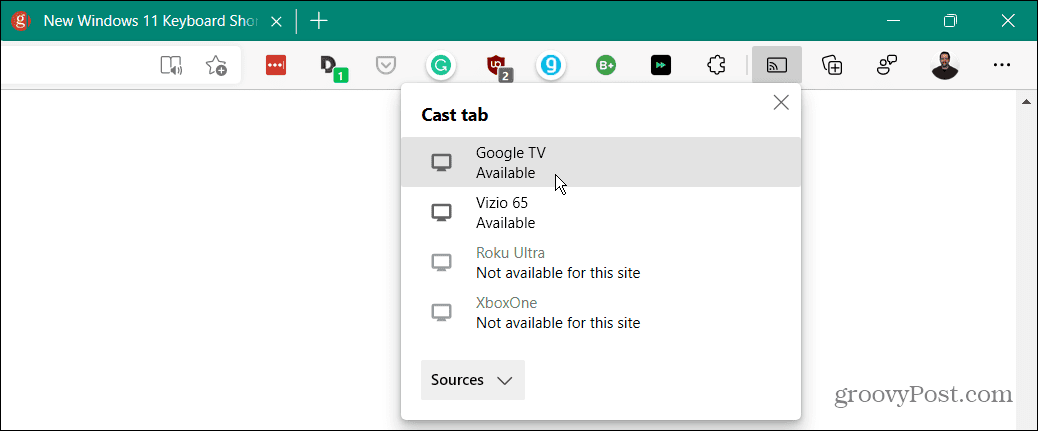 Windows 11:n suoratoistaminen Chromecastiin