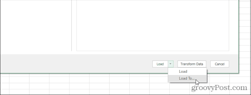 Excel kyselyn lataus