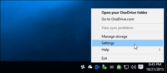 OneDrive-asetukset Windows 10