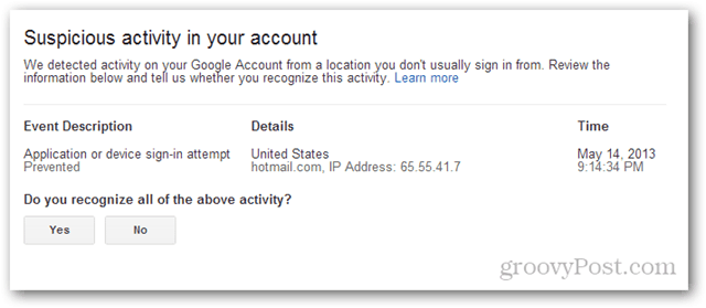 gmail epäilyttävä toiminta tililläsi