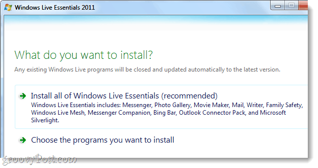 asenna Windows Live Essentials