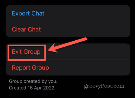 whatsapp poistu ryhmästä