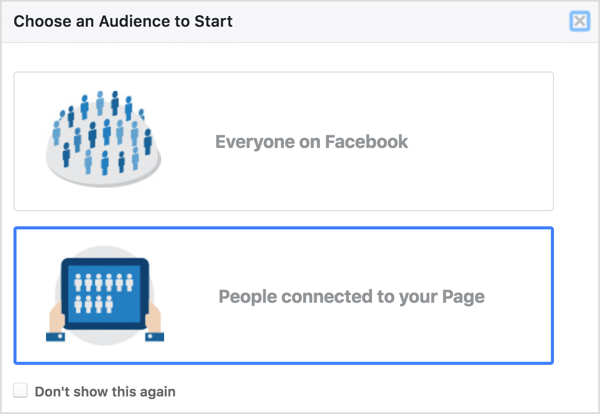 Valitse sivullesi yhdistetyt ihmiset Facebook-yleisötilastossa.