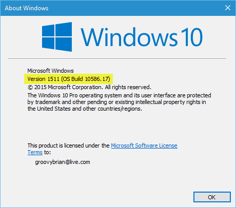 Windows 10 rakentaa 10586.17