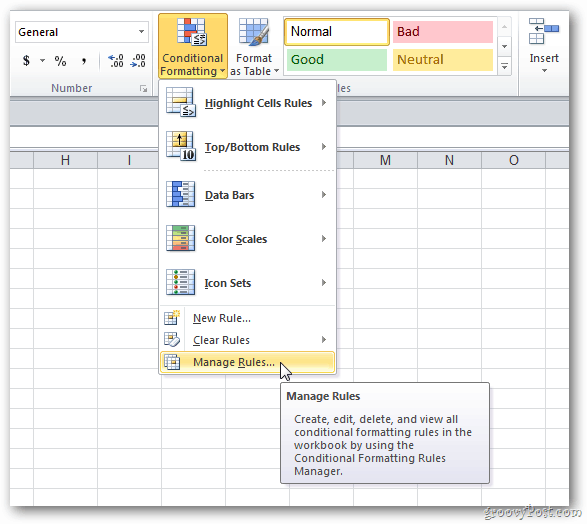 hallita excel 2007- tai 2010 -sääntöjä